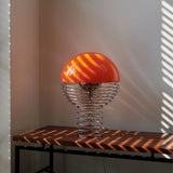 Wire Table Lamp w. orange shade