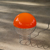 Wire Table Lamp w. orange shade