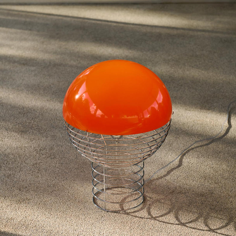 Wire Table Lamp w. orange shade