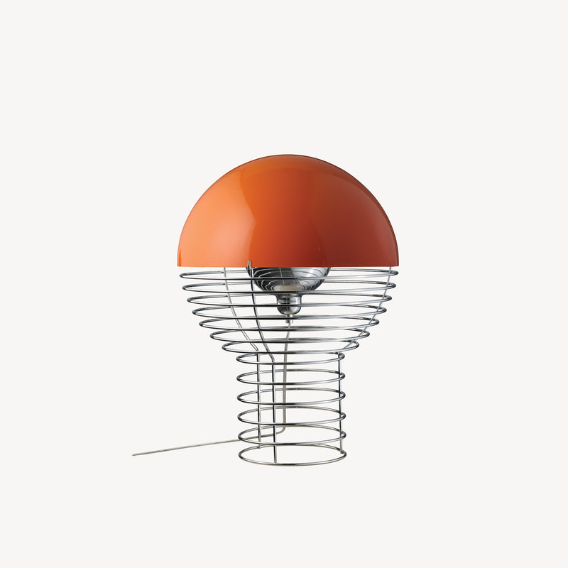 Wire Table Lamp Ø30 w. orange shade