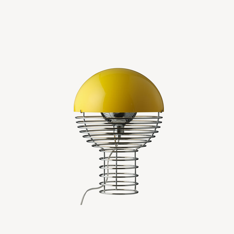 Wire Table Lamp Ø30 w. yellow shade